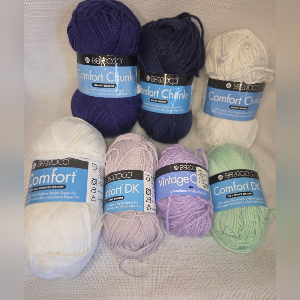 (7) Skeins Berroco Yarn Lot, Various Weights/ / Colors